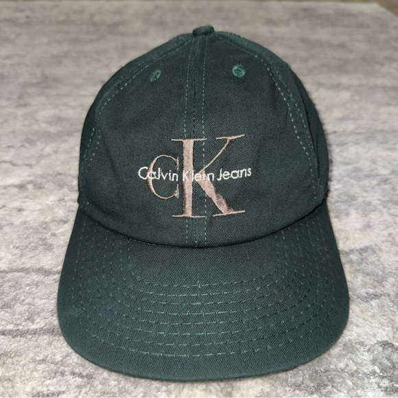 Calvin Klein Other - Vintage Calvin Klein Snapback Dad Hat Cap CK Logo‎ Cotton Green Made in USA